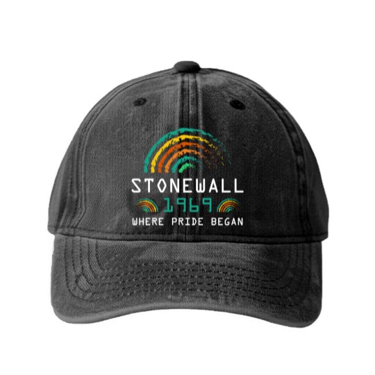 Discover Stonewall 1969 Rainbow Gay CSD 50 Years Pride Riot Washed Denim Baseball Caps