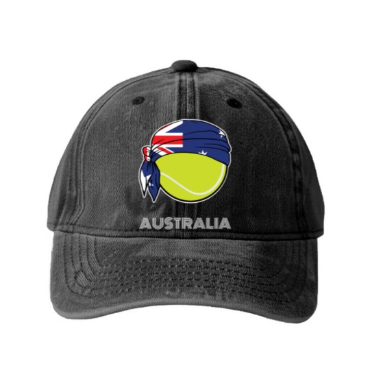 Discover Australia Mens Tennis Top for Australian players, Washed Denim Baseball Caps