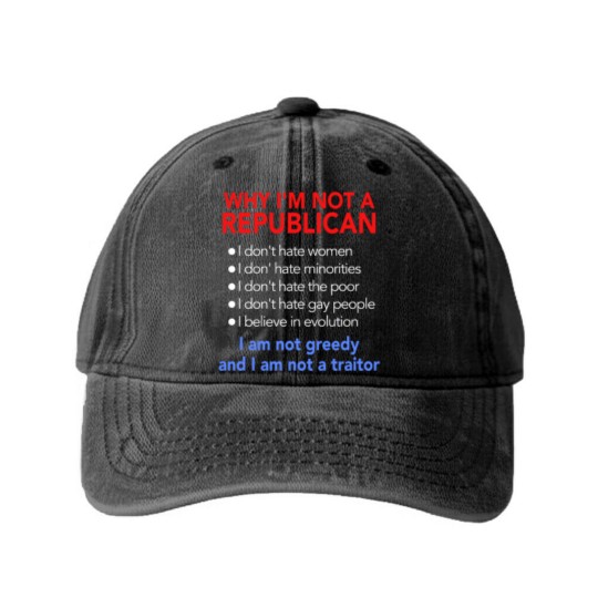 Discover Not Republican Washed Denim Baseball Caps
