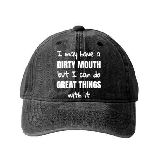 Discover Sexy, kinky, dirty and provocative Dirty Mouth sx Washed Denim Baseball Caps