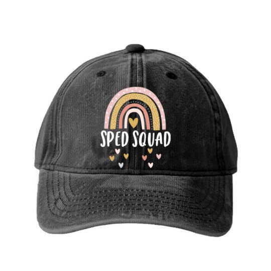 Discover Sped Squad Special Education Teacher Sped Ed Graph Washed Denim Baseball Caps