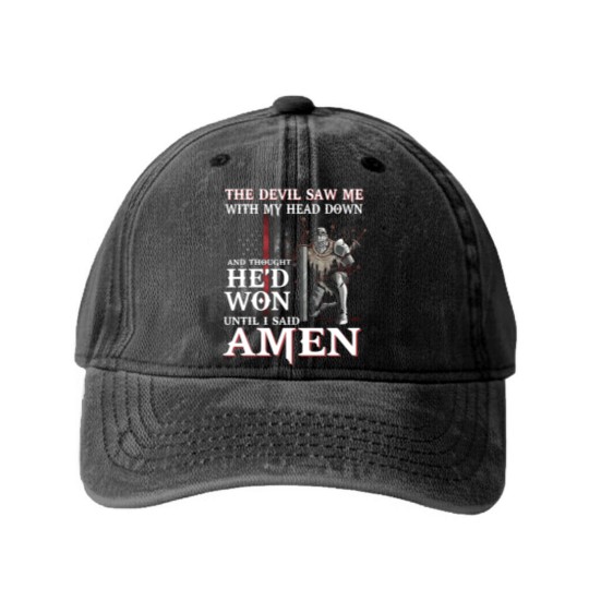 Discover The Devil Saw Me With My Head Down Thought He'D Won Washed Denim Baseball Caps - The Devil Saw Me With My Head Down Thou - Washed Denim Baseball Caps