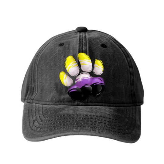 Discover Non Binary - Wolf Paw Washed Denim Baseball Caps