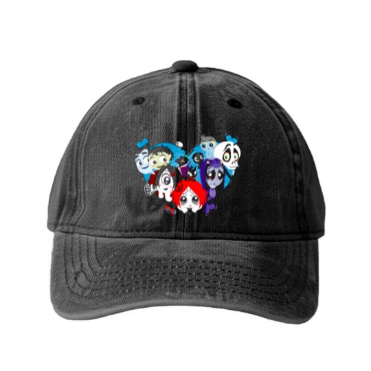 Discover Ruby Gloom heart Washed Denim Baseball Caps