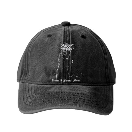 Discover Darkthrone Under A Funeral Moon | Black Metal - Darkthrone - Washed Denim Baseball Caps