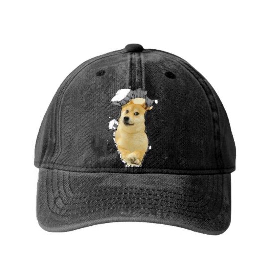 Discover Doge Washed Denim Baseball Caps