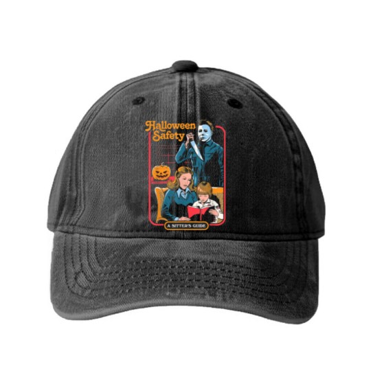 Discover Halloween Safety Washed Denim Baseball Caps