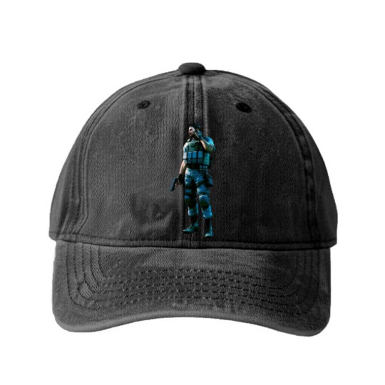 Discover Chris Redfield Residence Evil Biohazard 5 Gold Premium Unisex Washed Denim Baseball Caps
