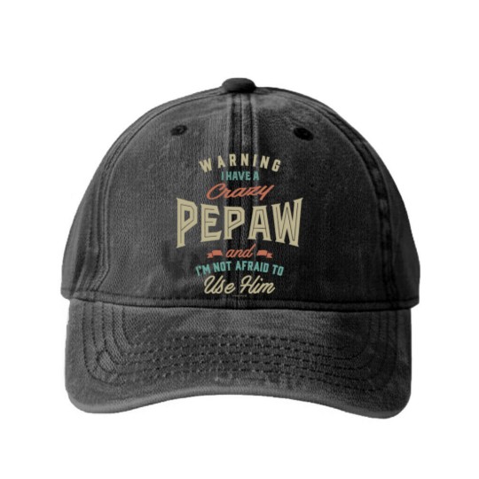 Discover Crazy Pepaw Washed Denim Baseball Caps