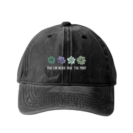 Discover You can never have too many succulents Washed Denim Baseball Caps