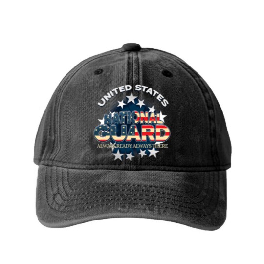 Discover US National Guard Always Ready Always Th Washed Denim Baseball Caps
