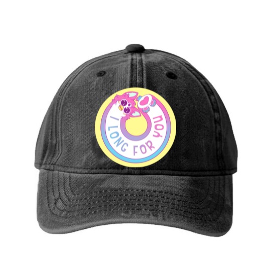 Discover I long for you - Long Furby - Washed Denim Baseball Caps