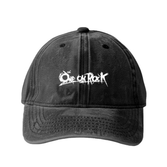 Discover ONE OK ROCK BANNER (White) Washed Denim Baseball Caps