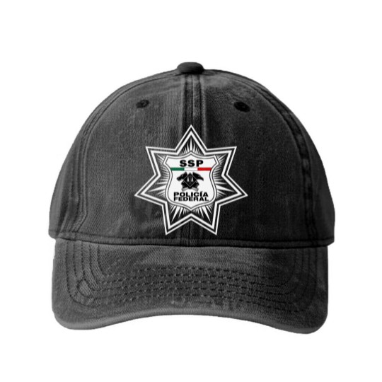 Discover SSP Policia Federal mexico Washed Denim Baseball Caps