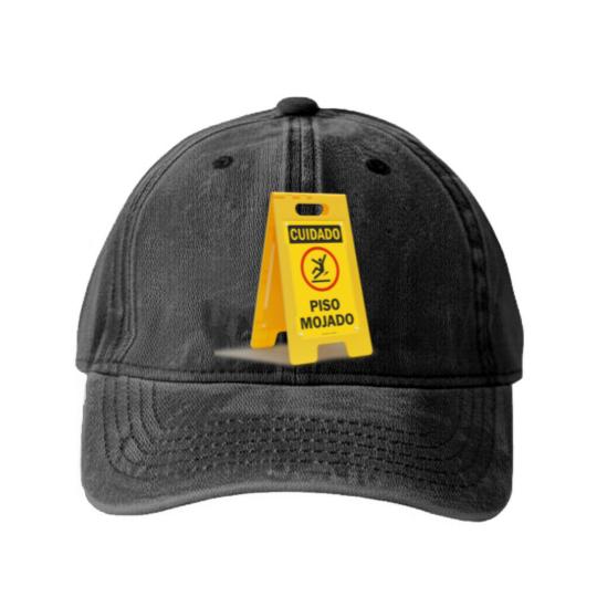 Discover wet floor Washed Denim Baseball Caps