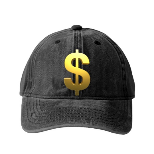 Discover dollar sign.png Washed Denim Baseball Caps