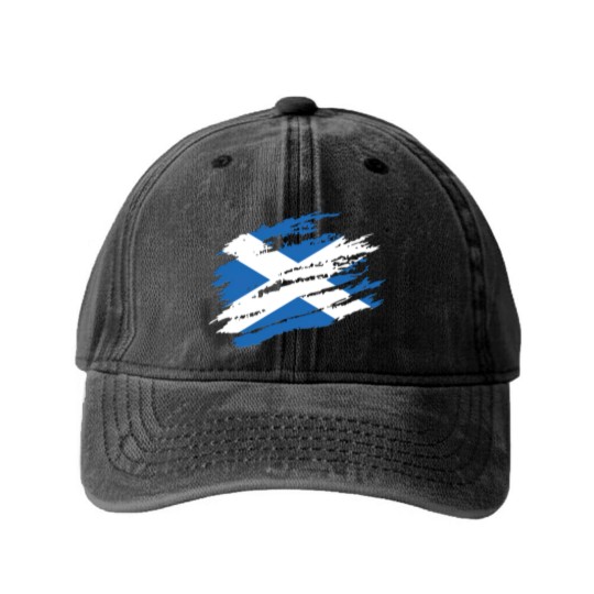 Discover Scottish Flag Scotland Football Rugby Cricket Washed Denim Baseball Caps