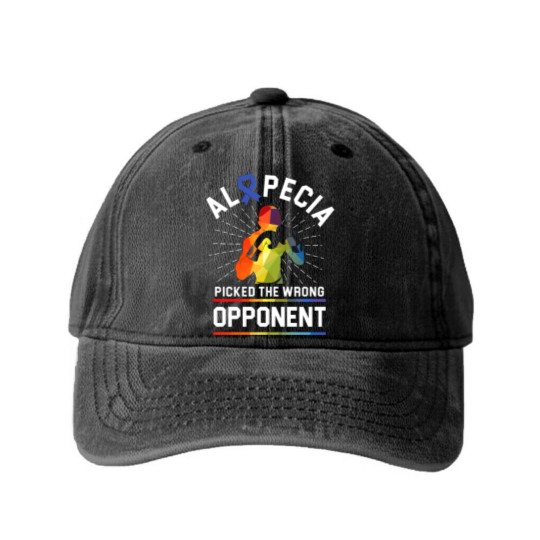 Discover Alopecia Awareness Hair Loss Warrior Beat Washed Denim Baseball Caps