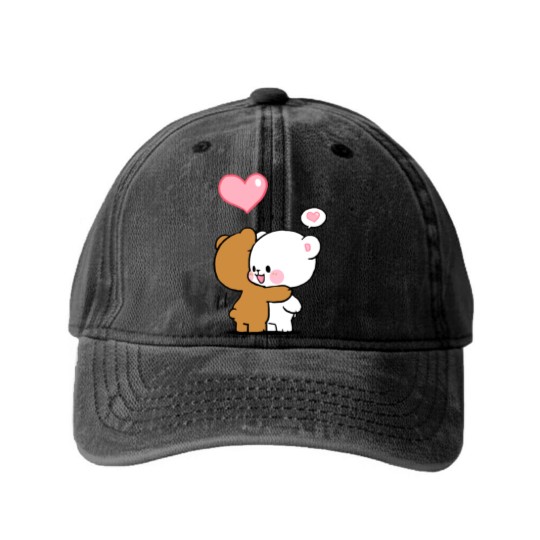 Discover Milk And Mocha Bears Classic Washed Denim Baseball Caps Washed Denim Baseball Caps