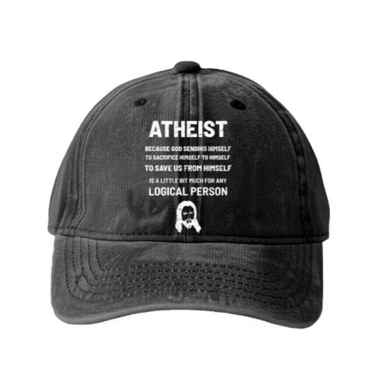 Discover Atheist Atheism Anti-Christ Washed Denim Baseball Caps
