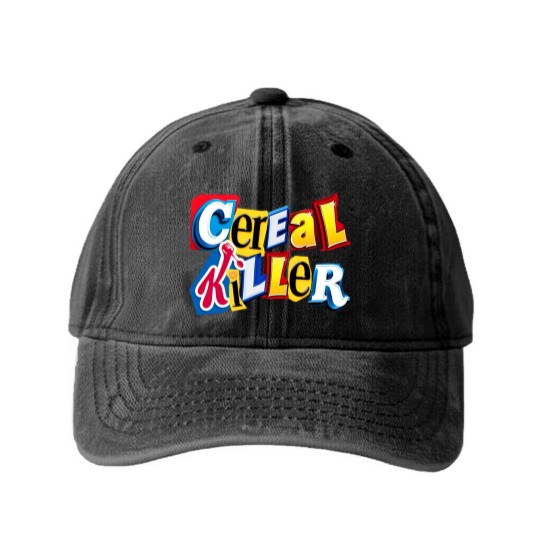 Discover Cereal Killer Graphic for the Cereal Lovers in your family Washed Denim Baseball Caps - Cereal Killer - Washed Denim Baseball Caps