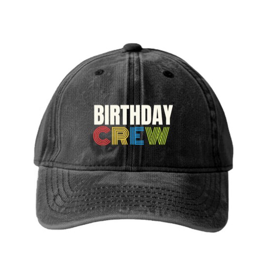 Discover Birthday Crew Washed Denim Baseball Caps