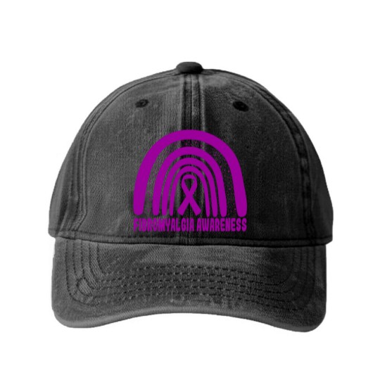 Discover Fibromyalgia Rainbow Day National Fibromyalgia Awareness Classic Washed Denim Baseball Caps