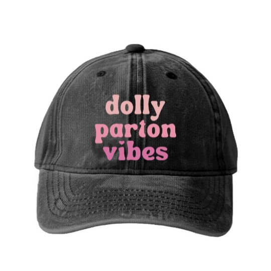 Discover Dolly Parton Vibes Washed Denim Baseball Caps | Dolly Parton Washed Denim Baseball Caps for Women | Unisex Graphic Washed Denim Baseball Caps | Retro Dolly Washed Denim Baseball Caps | Country Retro Style Washed Denim Baseball Caps