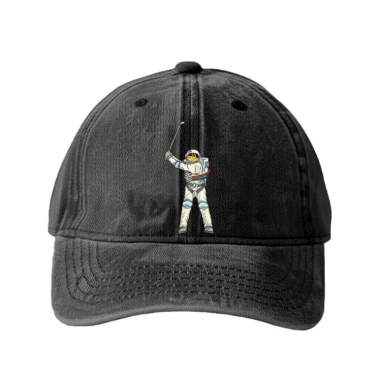 Discover Astronaut golfer Washed Denim Baseball Caps