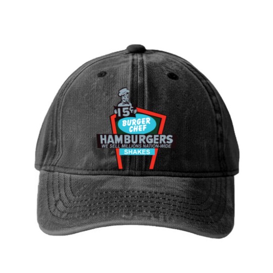 Discover Burger Chef - Burger Chef - Washed Denim Baseball Caps