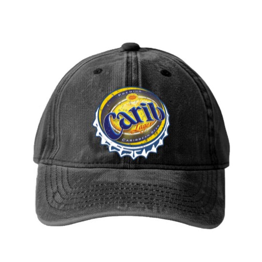 Discover Carib Beer Washed Denim Baseball Caps