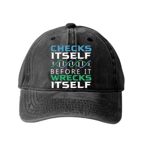 Discover Science and Biology Washed Denim Baseball Caps