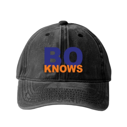 Discover BO KNOWS Washed Denim Baseball Caps