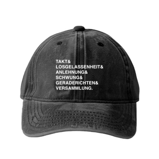 Discover Dressage German Training Scale Equestrian Dressage Washed Denim Baseball Caps
