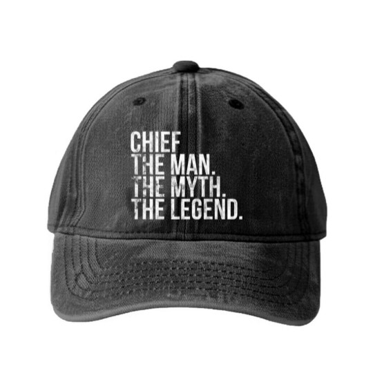 Discover chief man myth legend Washed Denim Baseball Caps