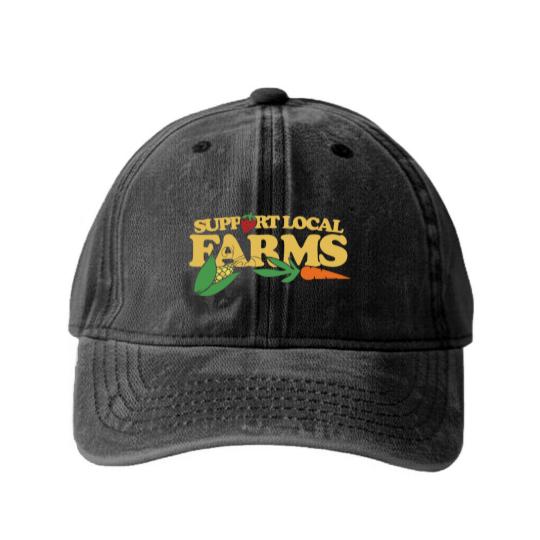 Discover Support Local Farms - Support Local Farms - Washed Denim Baseball Caps