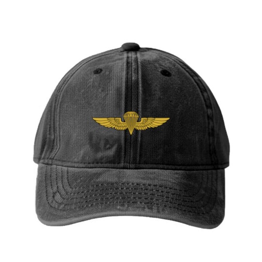 Discover Navy--Jump-Wings-0208 Washed Denim Baseball Caps
