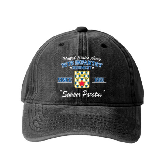Discover 16Th Infantry Regiment Washed Denim Baseball Caps