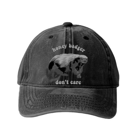 Discover Honey Badge Don't Care - Honey Badge - Washed Denim Baseball Caps
