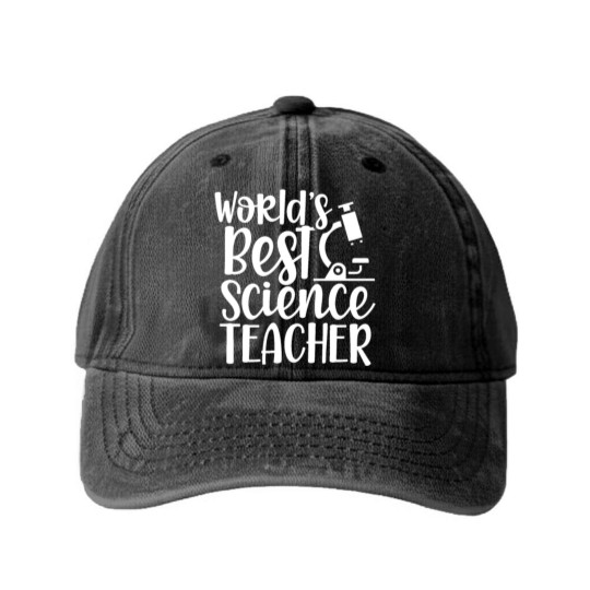 Discover World's Best Science Teacher Teaching Classes Washed Denim Baseball Caps