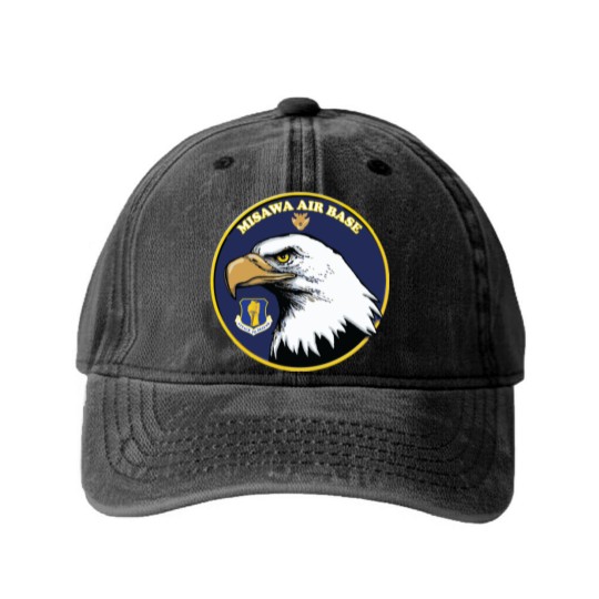 Discover Misawa Air Base Japan Us 35Th Fighter Wing Jasdf Washed Denim Baseball Caps