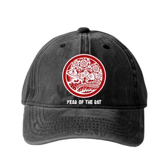 Discover Year of the Rat - Year Of The Rat - Washed Denim Baseball Caps