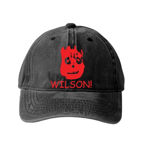 Discover WILSON FUNNY RETRO MOVIE CASTAWAY FILM CLASSIC Washed Denim Baseball Caps