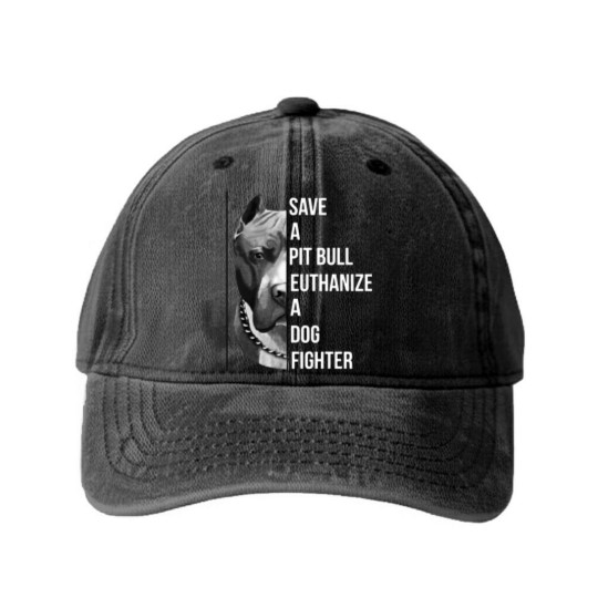 Discover save a pitbull euthanize a dog fighter pitbull Washed Denim Baseball Caps