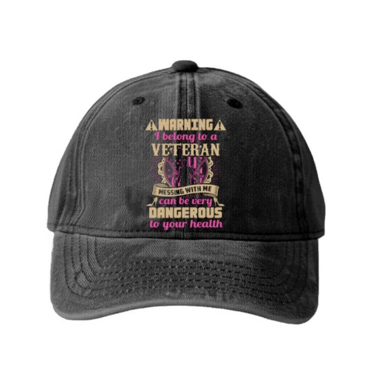 Discover Veteran wife - Veteran wife - i belong to a vete Washed Denim Baseball Caps