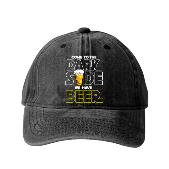 Discover Come to the dark side we have beer Washed Denim Baseball Caps