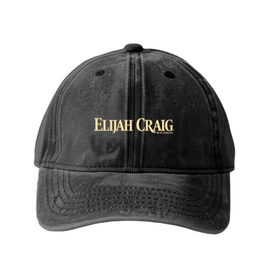 Discover ELIJAH CRAIG BOURBON LOGO Washed Denim Baseball Caps