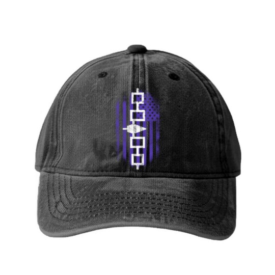 Discover Iroquois American Flag Iroquois and USA Design Washed Denim Baseball Caps