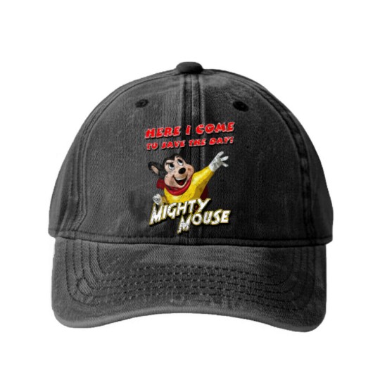 Discover Mighty Mouse, distressed - Mighty Mouse - Washed Denim Baseball Caps