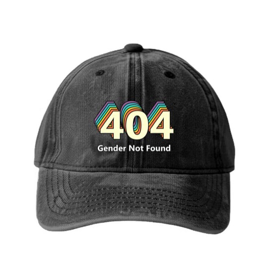 Discover Error 404 Gender Not Found T Washed Denim Baseball Caps